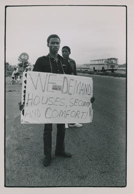 Demonstrator protesting community council elections in Soweto.