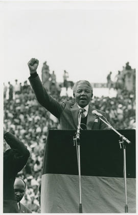 Mandela at the Welcome Home Rally