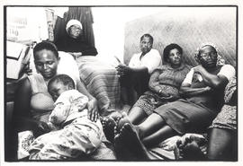 Women, driven from Hambanathi, near Durban, by members of Inkatha, meeting the Crisis Committee a...