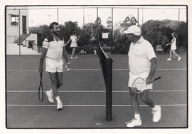 Tennis match (whites only) in Johannesburg