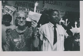 Helen Joseph and P.T. Lekota at an anti-election rally in Durban