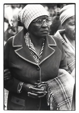 Mrs. Moloise, mother of Benjamin Moloise, on her way to Pretoria Central Prison to hear if her so...