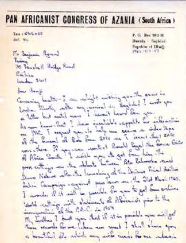 Zolile Hamilton Keke, Baghdad, Iraq: Letter to B Pogrund