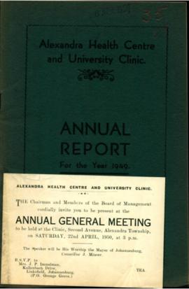 Alexandra Health Centre and University Clinic - Annual Reports  
