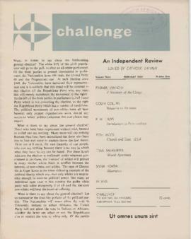 Challenge - An Independent Review edited by Catholic Laymen, Volume 3, Number 1