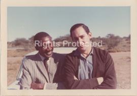 Benjamin Pogrund and Robert Sobukwe at their first meeting since Sobukwe's release from Robben Is...
