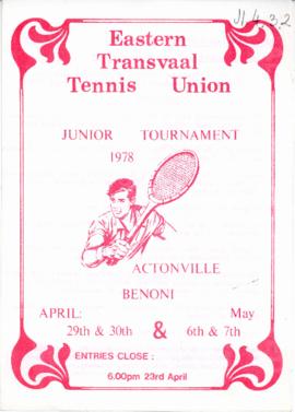 ETTA Junior Tennis Tournament, April/May, 1978