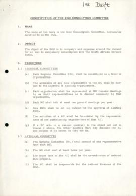 Documents relating to the End Conscription Campaign