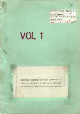 Index to Docket Volume 1 / Volumes 1-3, p B1a1-5