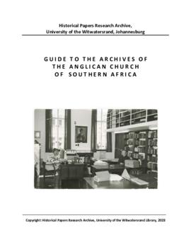 Guide to the Archives of the Anglican Church of Southern Africa (ACSA)