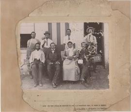 Printers. Group outside the printing works in Mafeking. Front row, second from left: S T Plaatje,...
