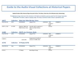 Guide to the Audio and Audio-Visual Collections at Historical Papers
